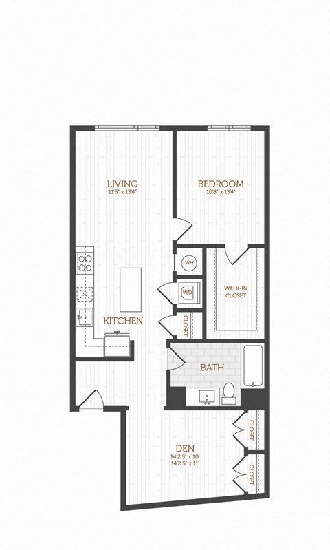 a floor plan of a home with a rectangular floor plan with bedrooms and a bathroom